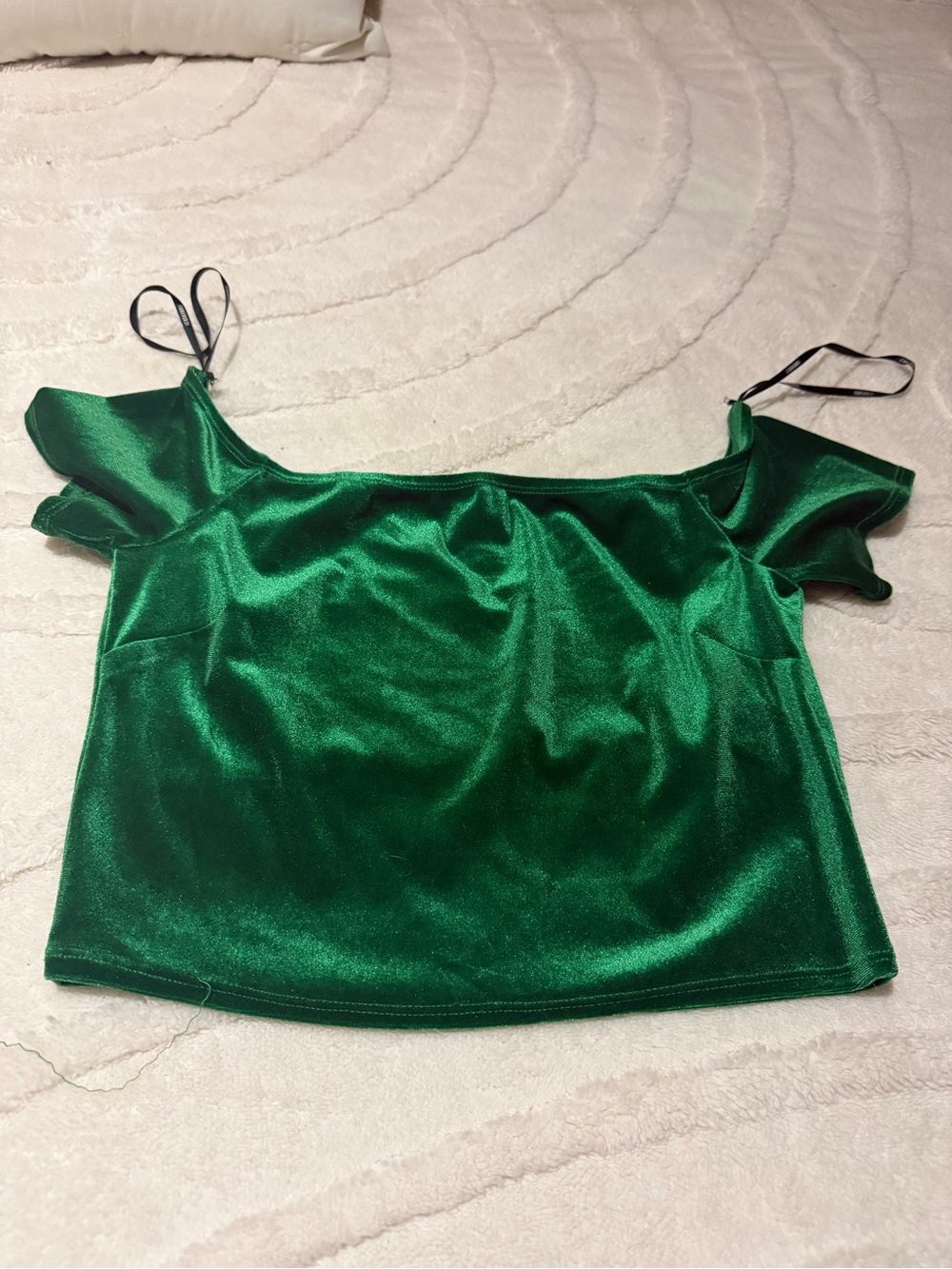 Green Velvet Women's Crop Top